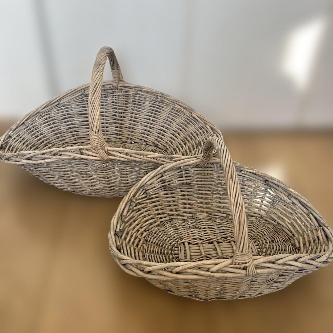 ザラホーム　かご　シャビー　2点セット　バスケット