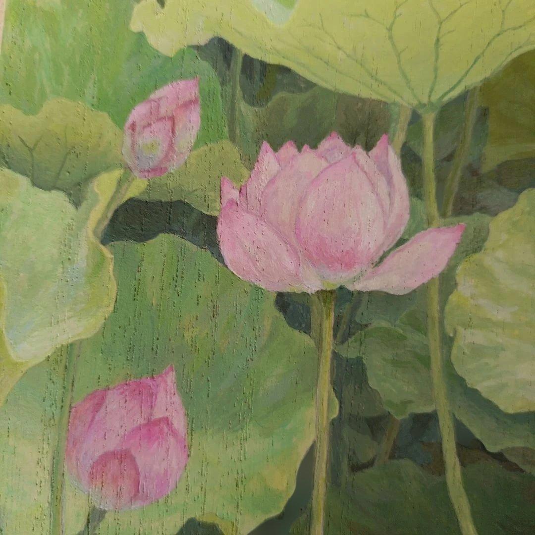 蓮の花 桐の木製ボックス Shiho Fujii 約19×12.2×4cm