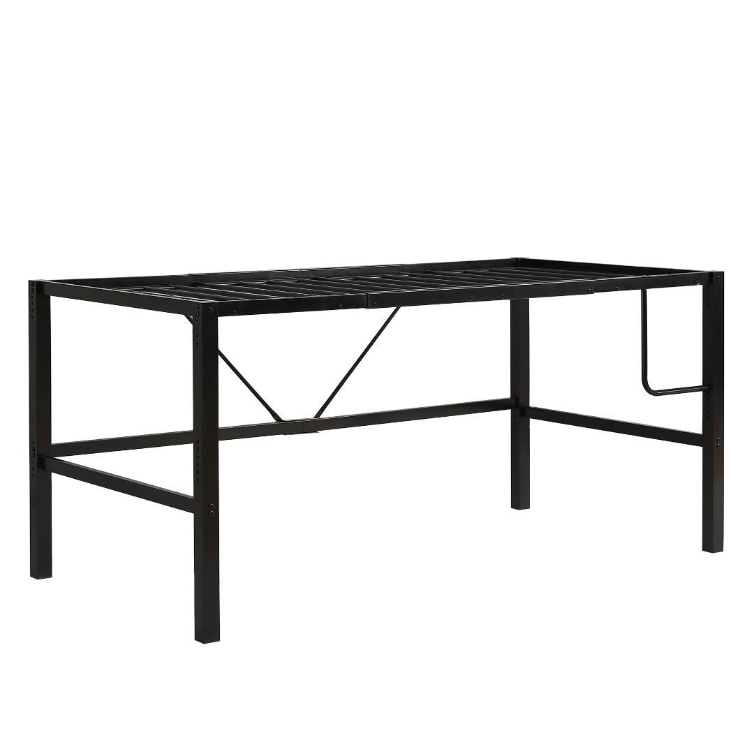 【ブラック】高さ90cmロフトベッド パイプベッド シングルベッド 高さ調整可能