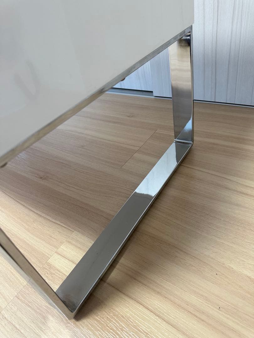 【直接引取-3000円】dinosディノス 昇降式ローテーブル ホワイト収納付き