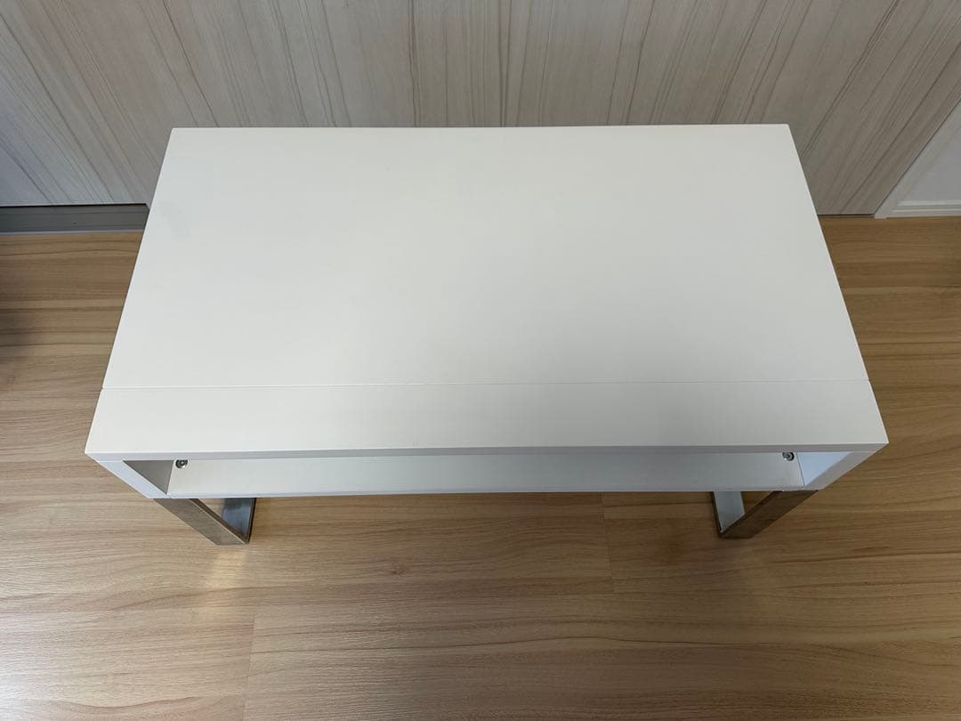 【直接引取-3000円】dinosディノス 昇降式ローテーブル ホワイト収納付き