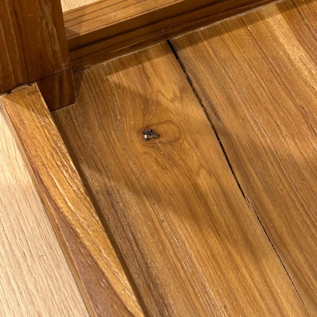 訳あり】バリ島チーク無垢材ガラステーブル 正方形 通常44,000円がなんと！