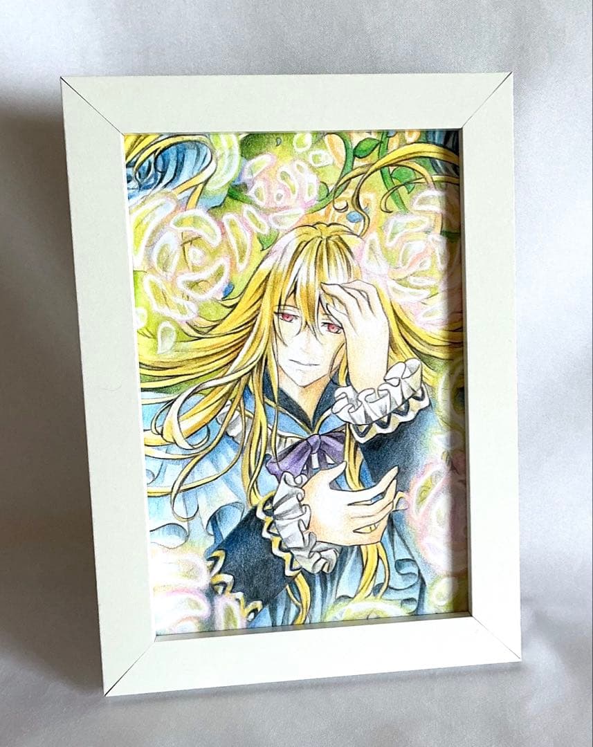 色鉛筆原画「盲赤花」