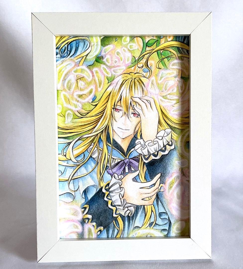 色鉛筆原画「盲赤花」