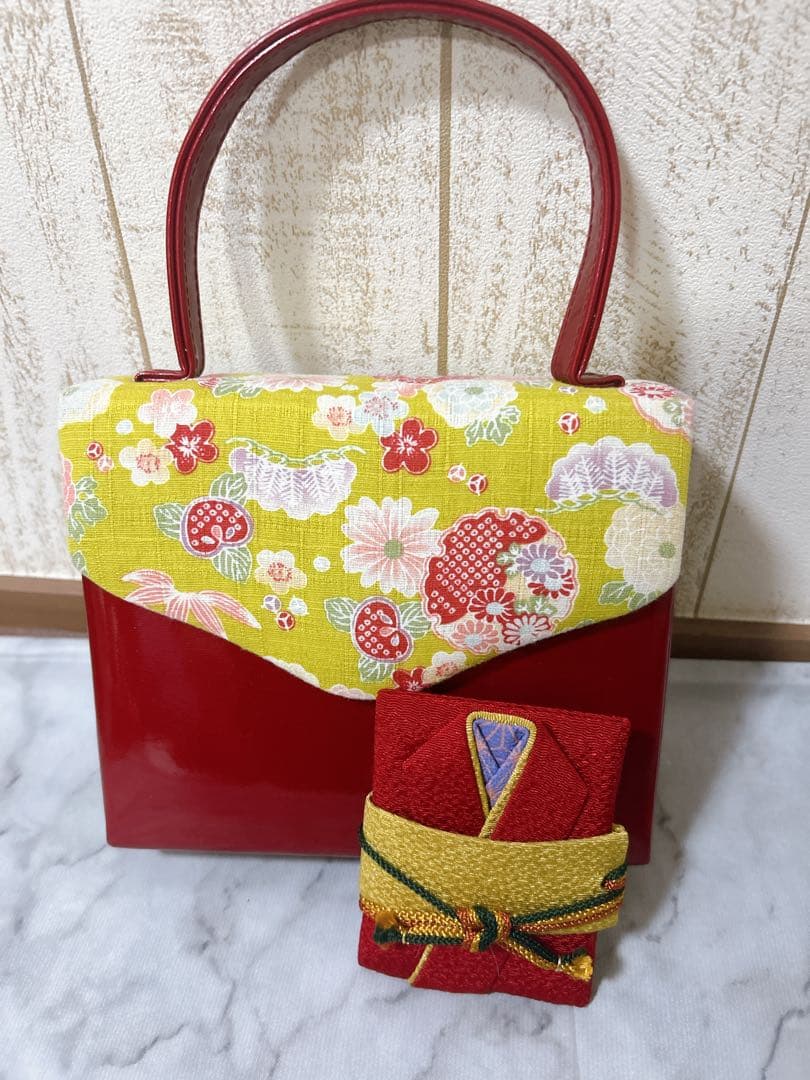 小さめセット♡七五三　5歳から7歳　女の子　一式　レトロ柄　朱色