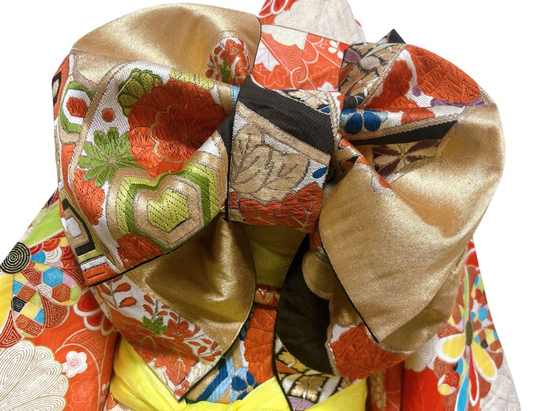 小さめセット♡七五三　5歳から7歳　女の子　一式　レトロ柄　朱色