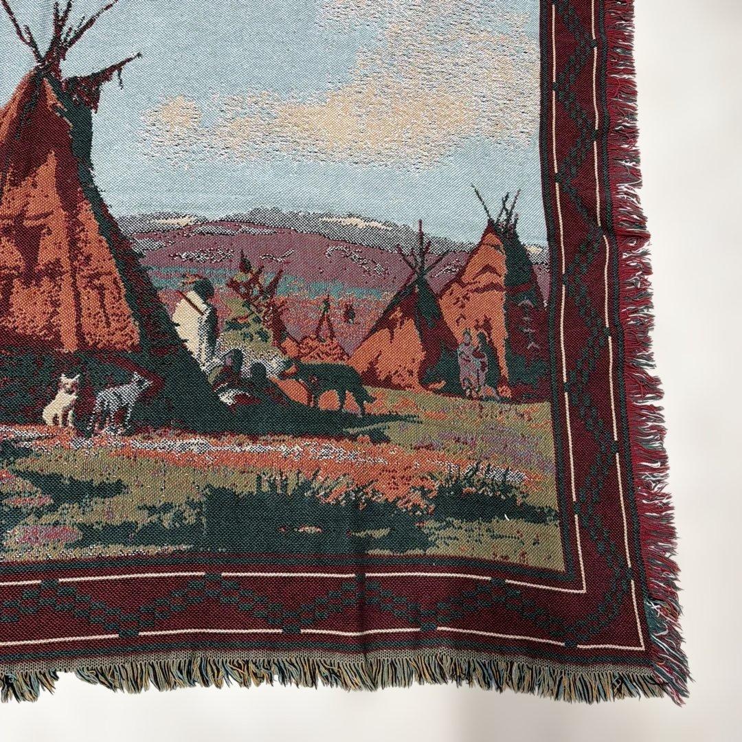 絵画風 インディアン マルチカバー ソファーカバー ラグ 123x175