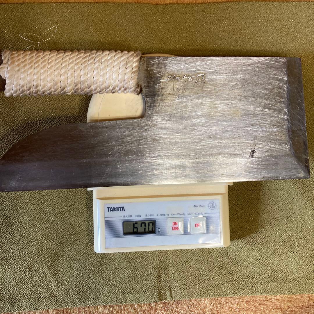 麺切り包丁　蕎麦切り包丁　30×12.5センチ 670グラム　使用品
