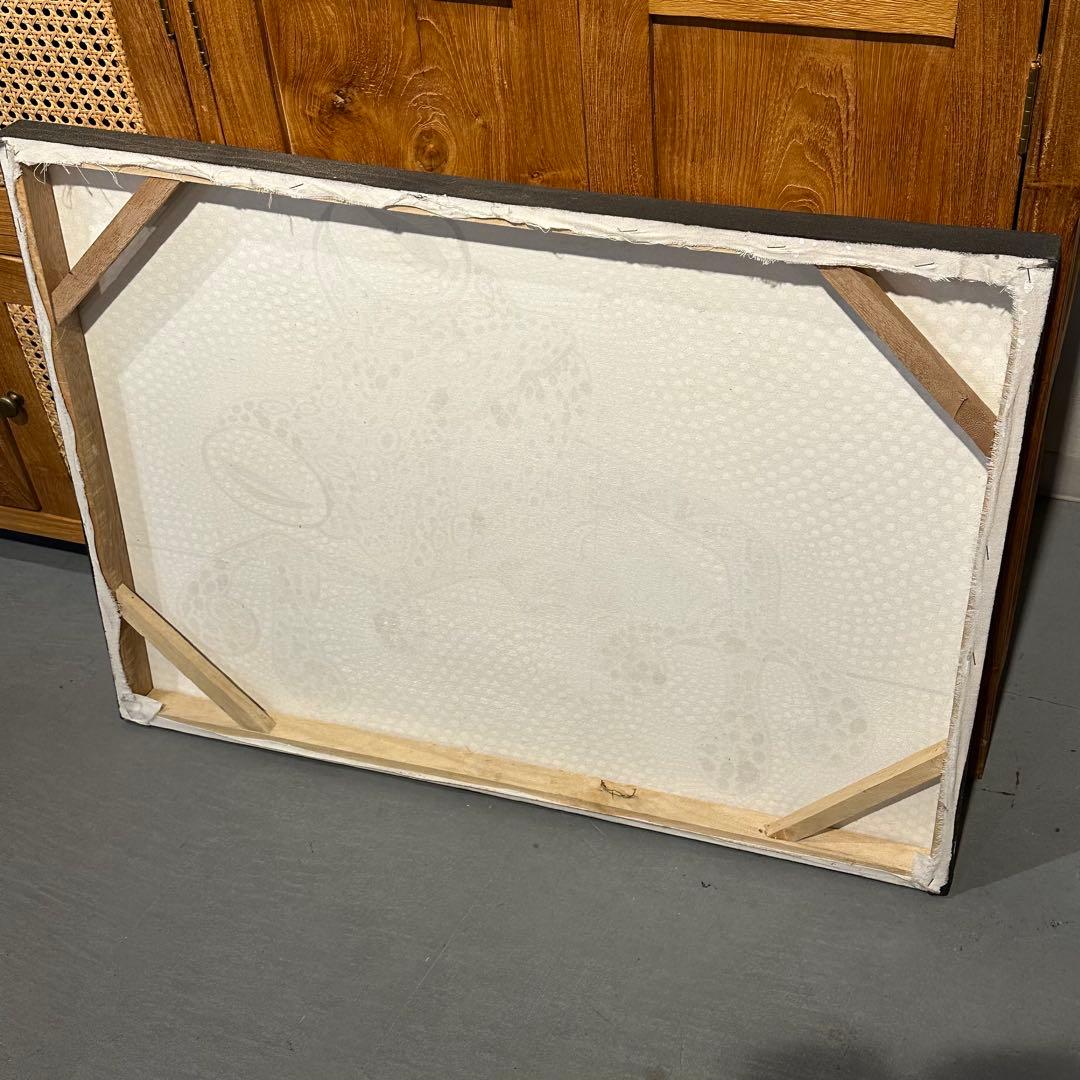 【訳あり】バリ島ドットアート カエル60×80cm通常22,000円がなんと！