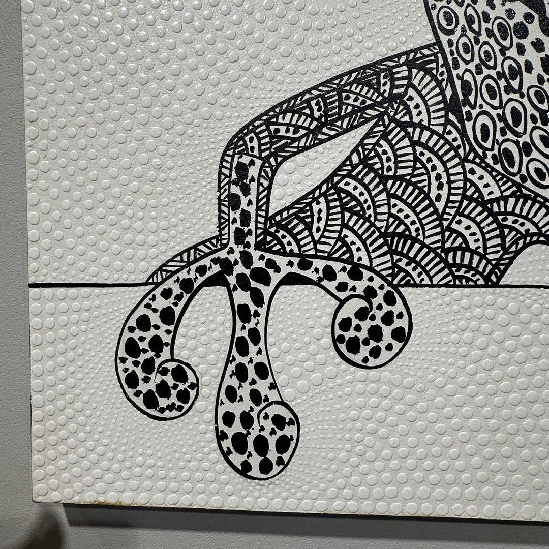 【訳あり】バリ島ドットアート カエル60×80cm通常22,000円がなんと！