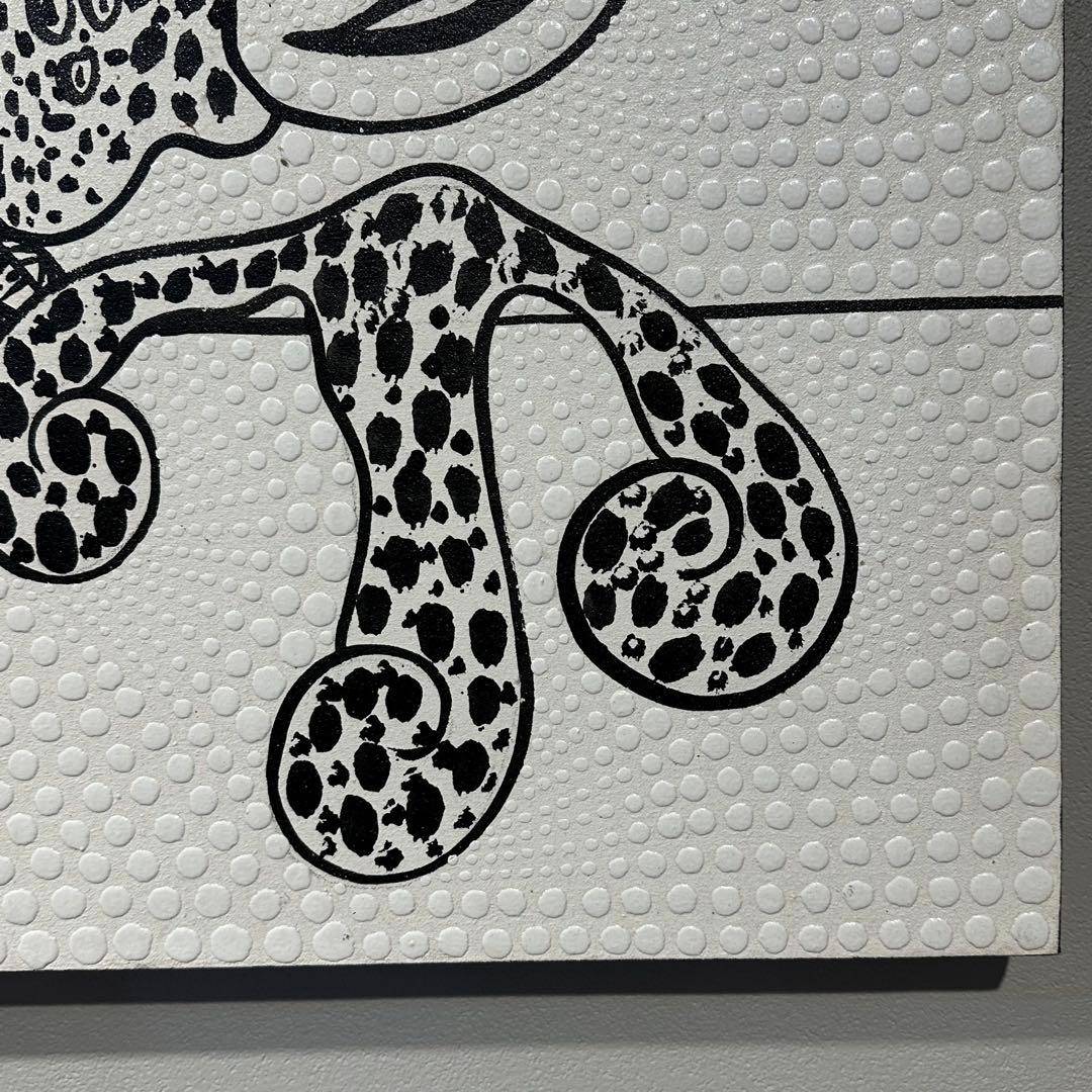 【訳あり】バリ島ドットアート カエル60×80cm通常22,000円がなんと！