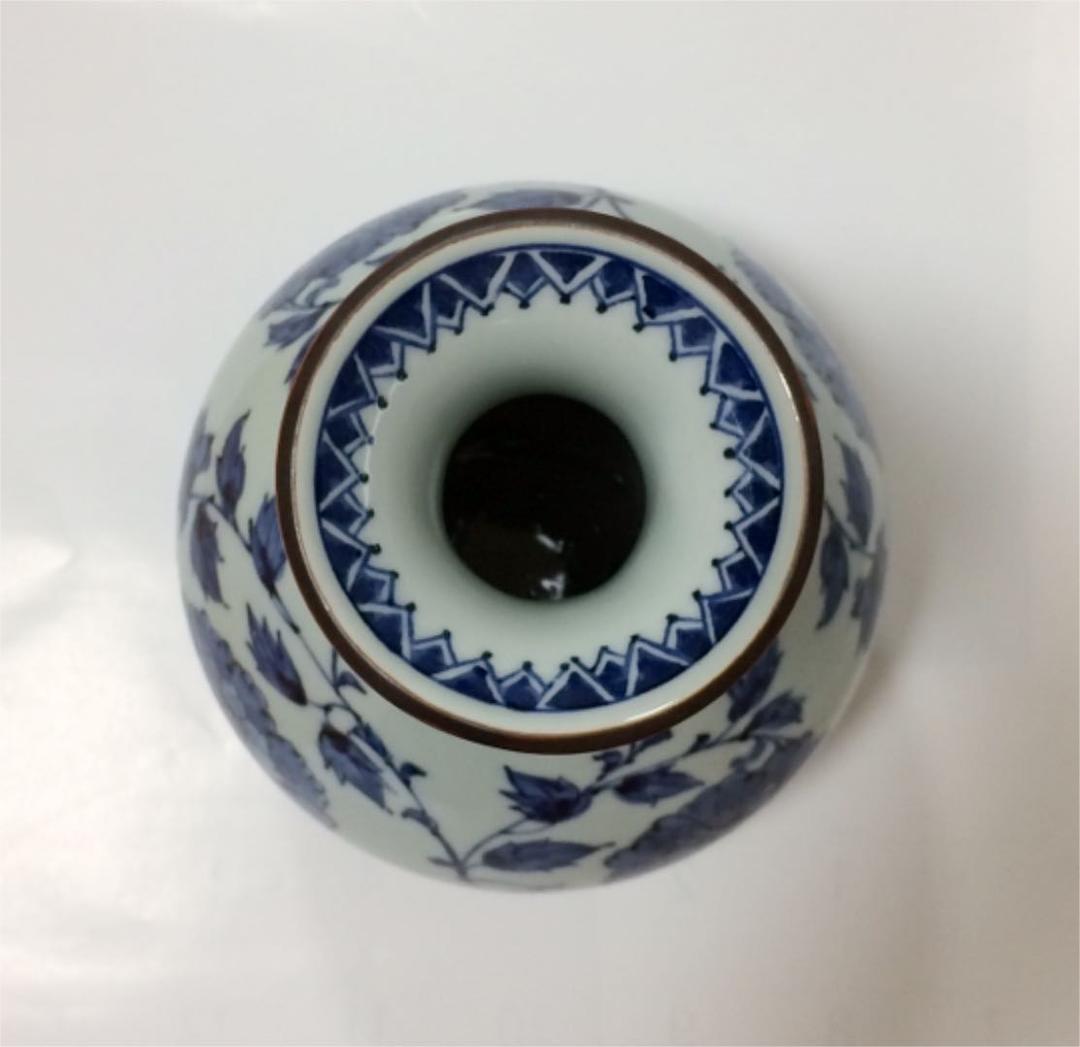 花瓶 六染付 花生 楠吉