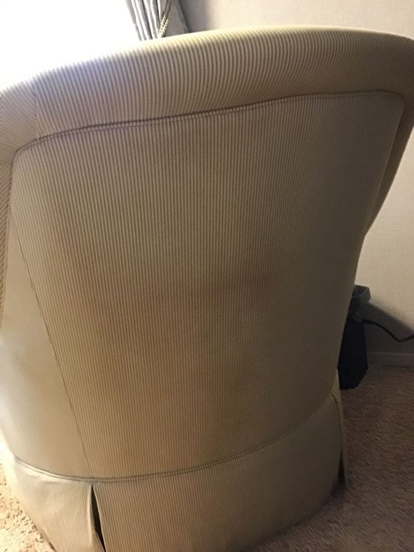 イーサンアレン　1人掛けソファ　ストライプ柄