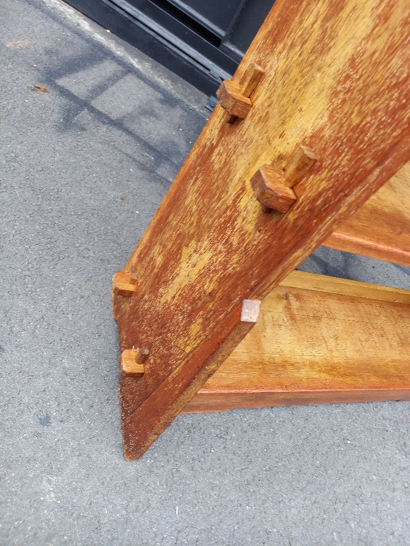 1960's　楔　細工　ウッド　サイド　オープン　ラック　キャビネット　シェルフ