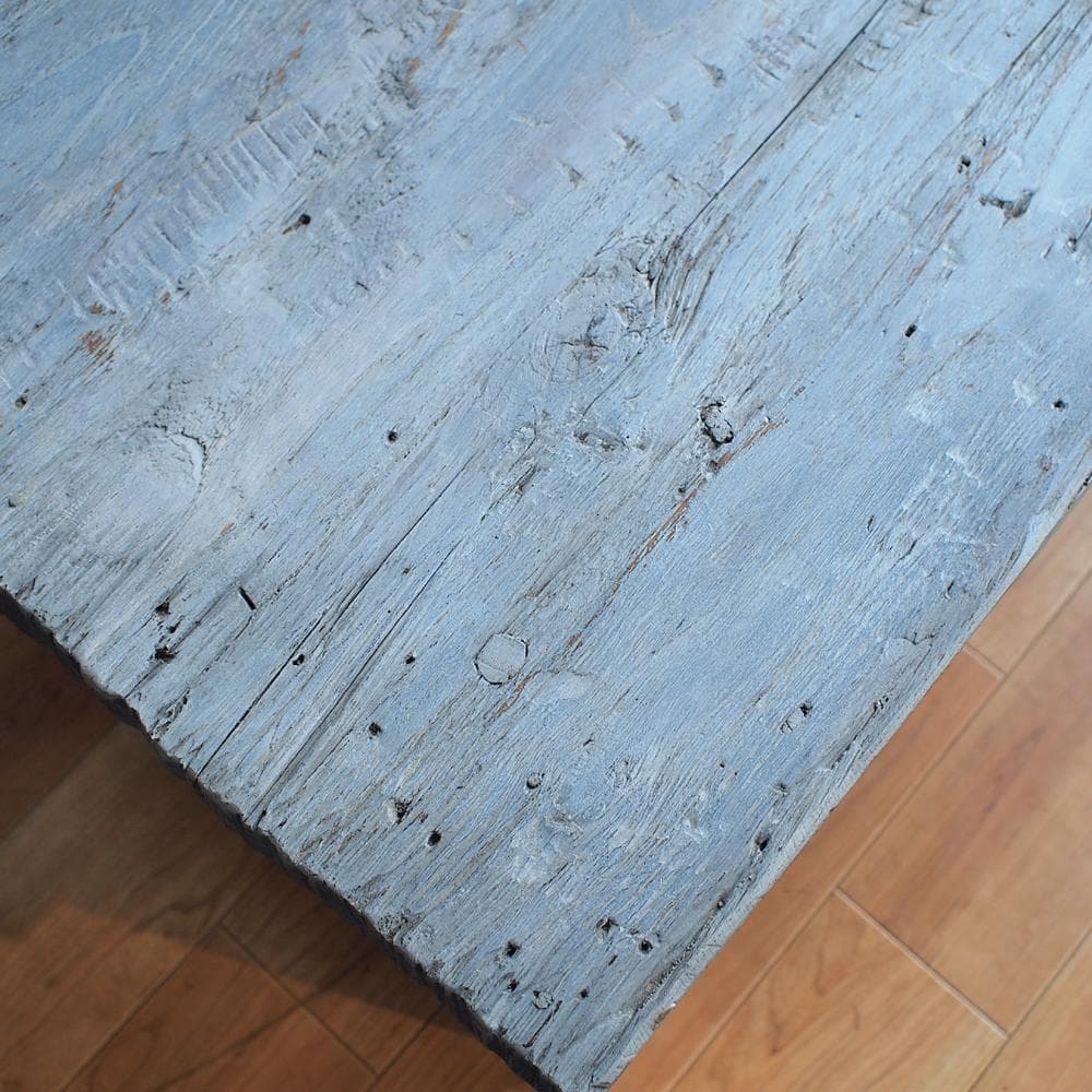 古木天板×クローム脚 センターテーブル 幅140cm スタイリッシュモダン