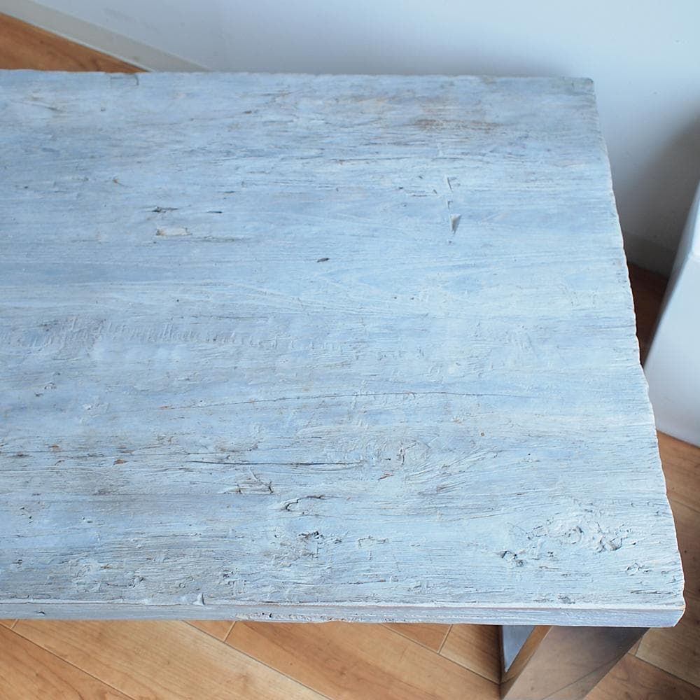 古木天板×クローム脚 センターテーブル 幅140cm スタイリッシュモダン