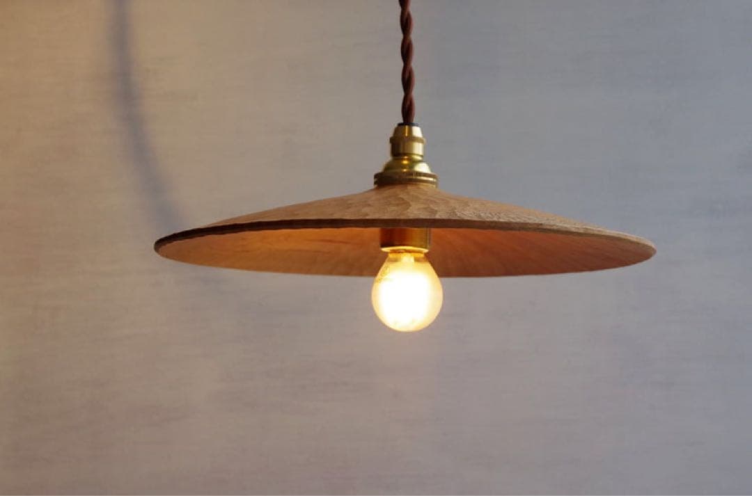 渡邊浩幸 美品 木製 ランプシェード￼ 木工作家 φ24cm