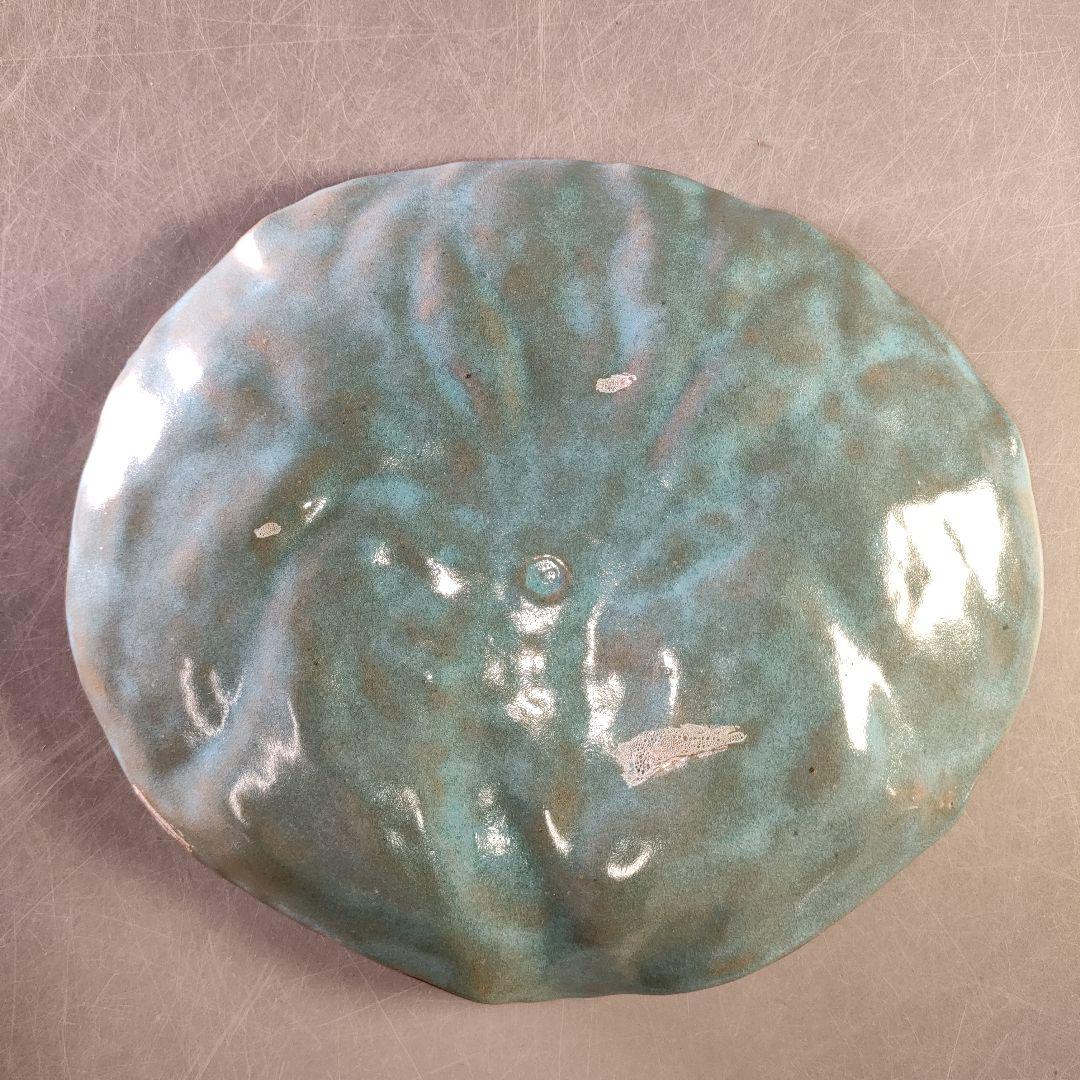 A1220-1/六石窯/森一蔵 造/赤絵花菖蒲飾皿/銘々皿/額皿/盛皿/懐石道具