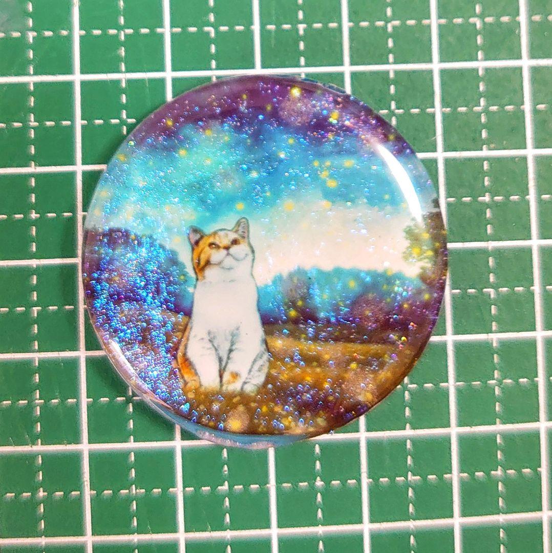 レジン 猫 ヘアゴム ブローチ ポニーフック No.335