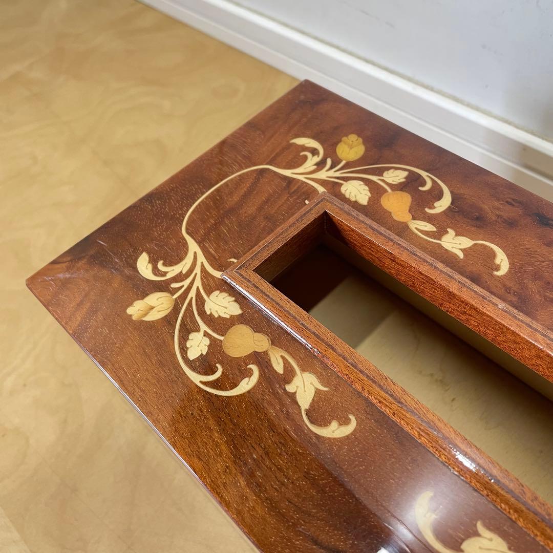 イタリア製 象嵌 ティッシュケース 木製ティッシュボックス アンティーク調