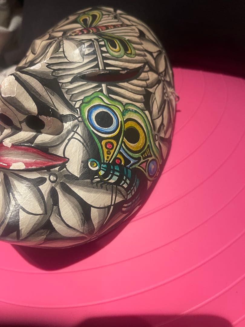 バリ島 木製 ビンテージ仮面 3点セット 高さ約18.5cm アジアンマスク