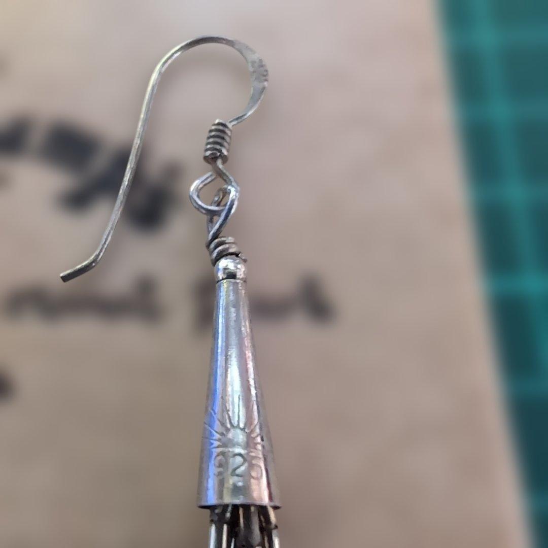 ナバホ族 リキッドシルバーターコイズ ピアス