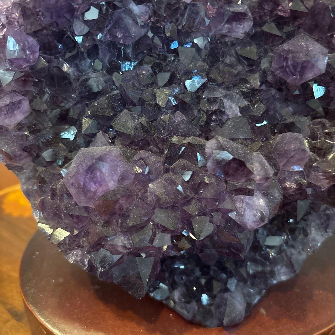 アメジスト♡ビックハート♡キラキラ天然石♡専用台座付き