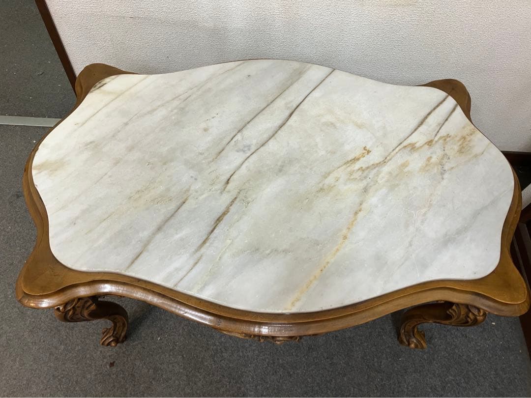 アンティーク机　大理石　レトロ