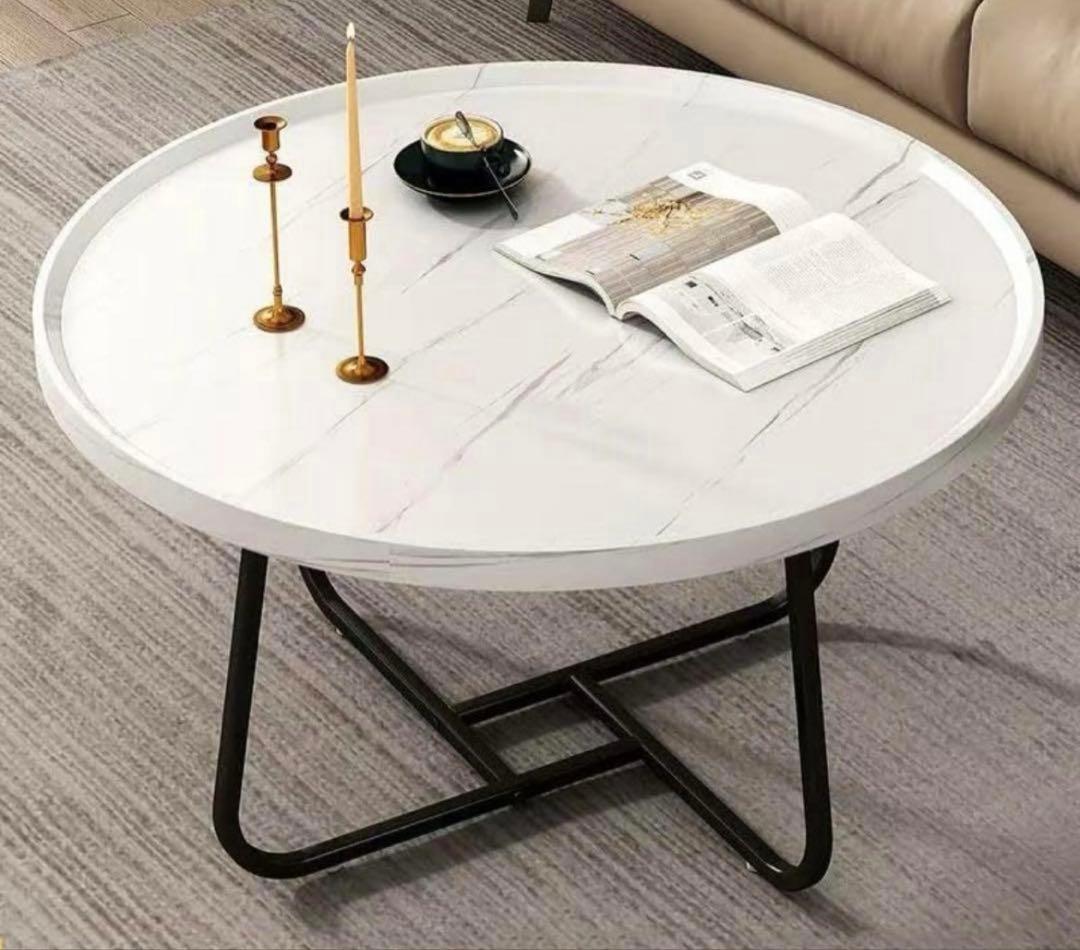 最終価格❤️大理石調 丸型 ネストテーブル マーブル ローテーブル