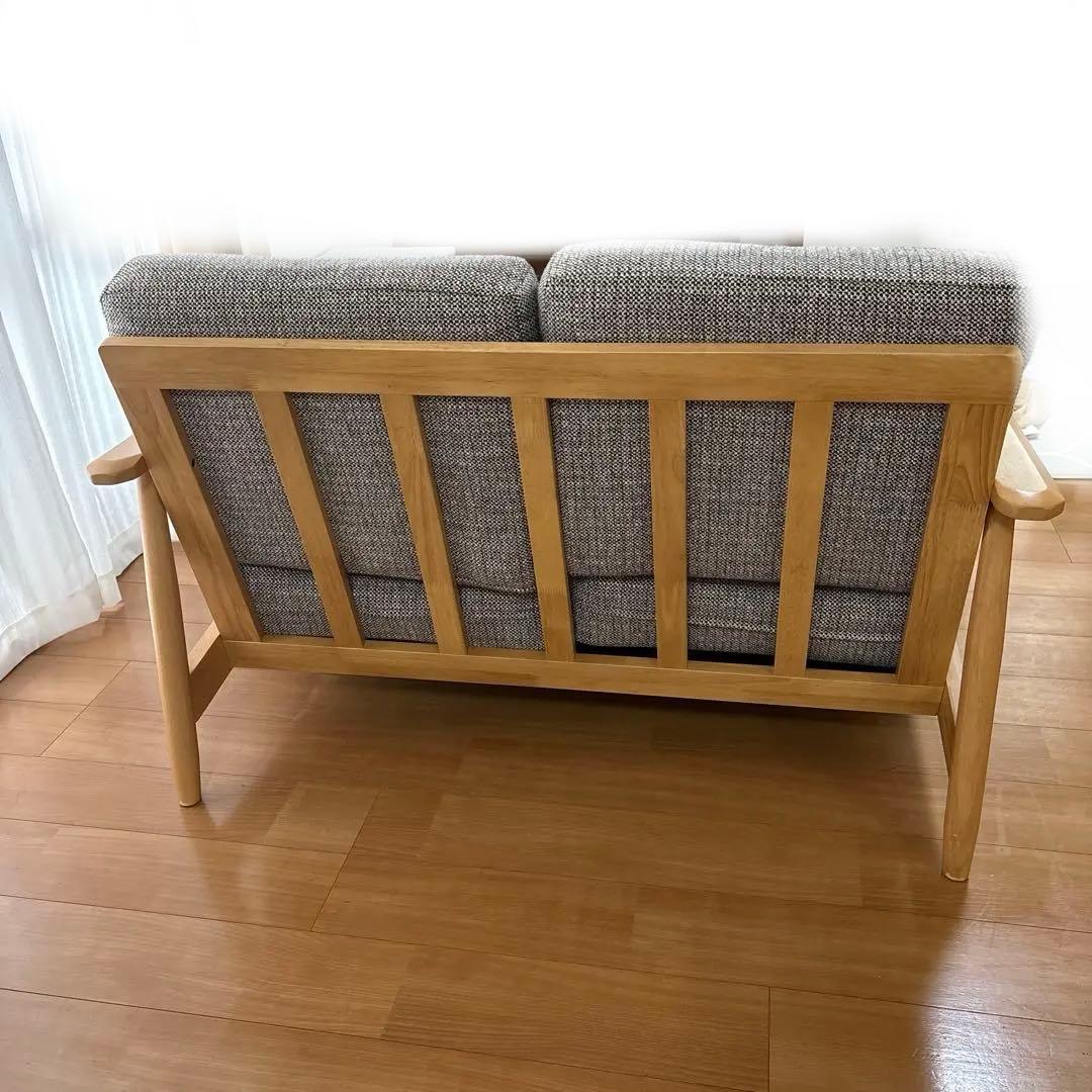 ニトリ ソファ 2人掛け 布張り 木製フレーム d4042