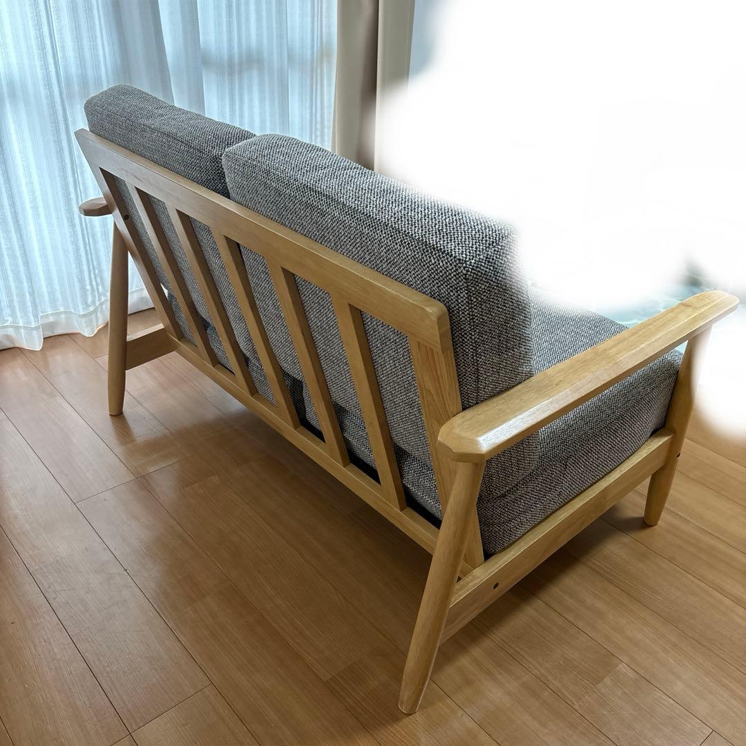 ニトリ ソファ 2人掛け 布張り 木製フレーム d4042