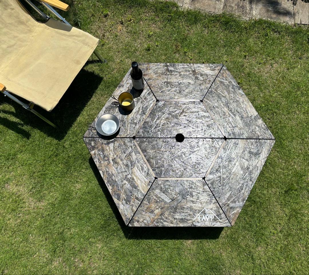 ヘキサテーブル50センターテーブル付き スケルトンブラック塗装