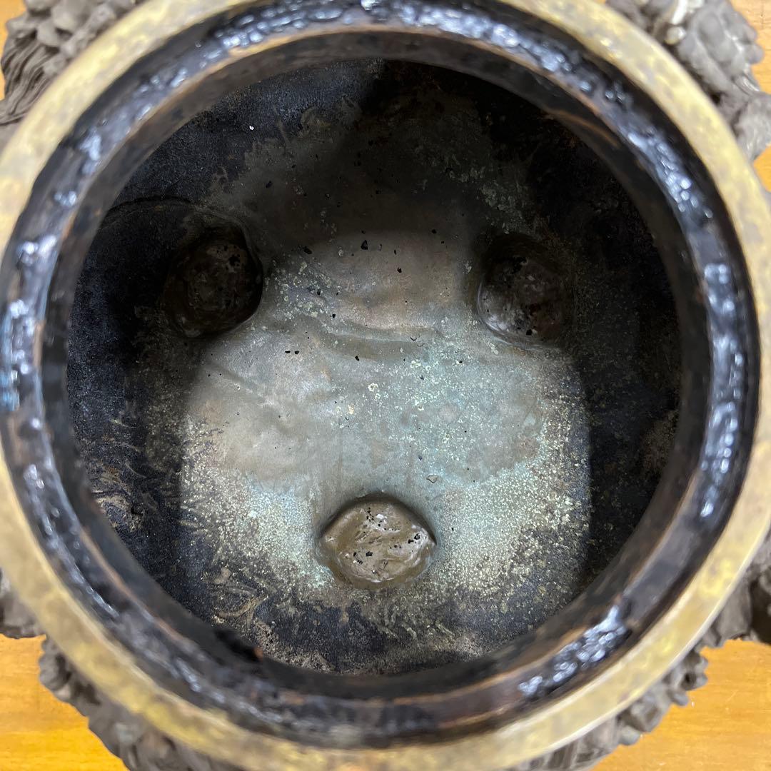 大明宣徳年製　龍香炉　三足　翡翠玉　香道具　中国