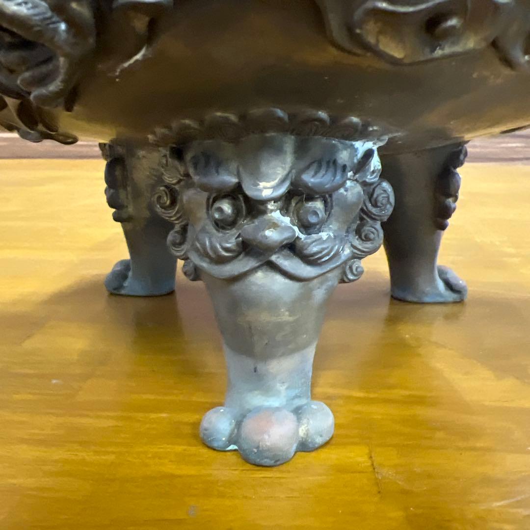 大明宣徳年製　龍香炉　三足　翡翠玉　香道具　中国