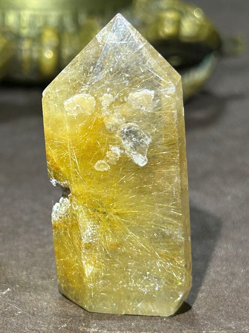 ☆別格高級品！福財大黒秘宝②！ガーデン！太陽　タイチン　ゴールド　ルチル　六角柱