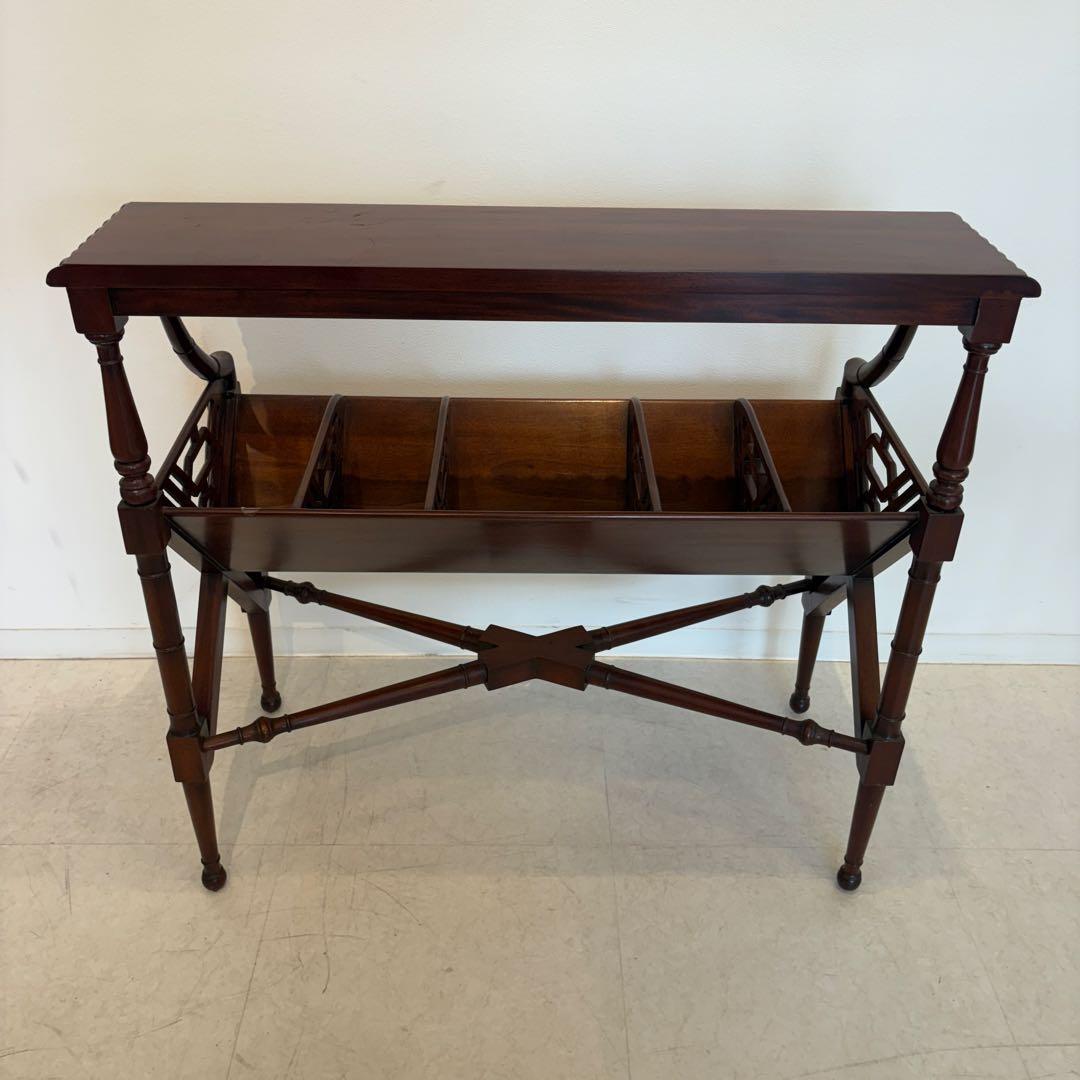 マホガニー材 ブックトローフ チッペンデール様式　イギリス　オープンシェルフ