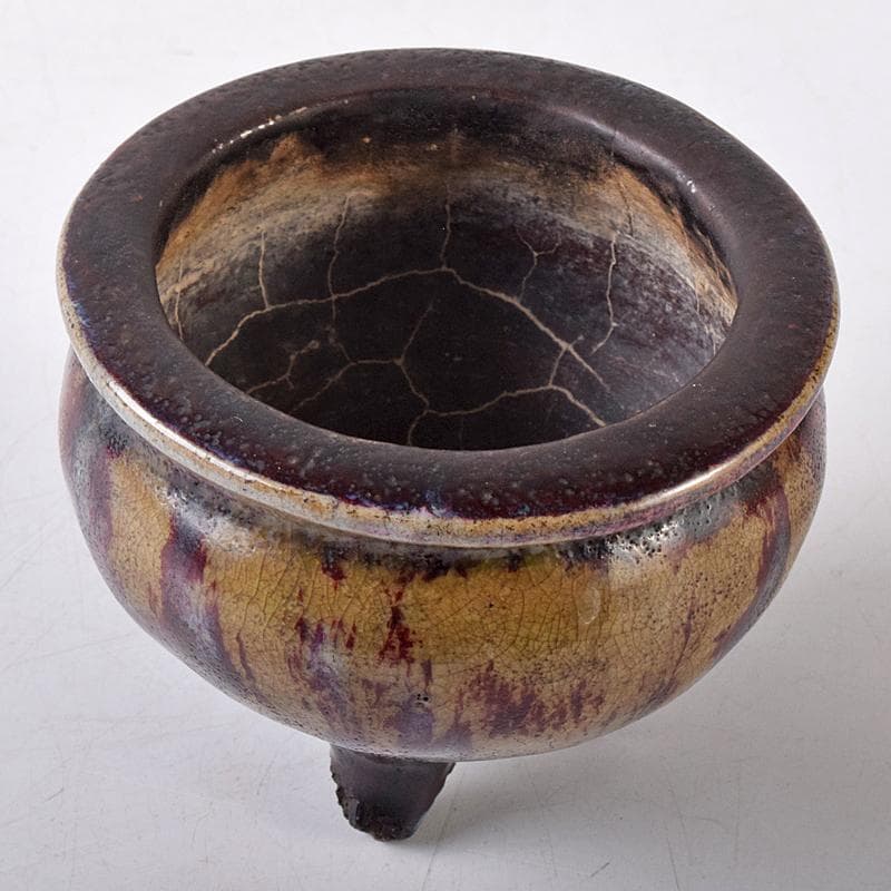 中国 均窯 釣窯釉 三つ足香炉 C R8573