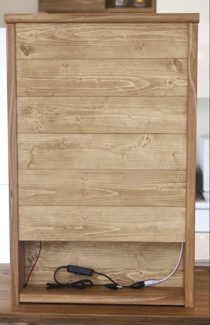 ウイスキーラック　シェルフ　LEDライト付き　ビンテージ　ハンドメイド