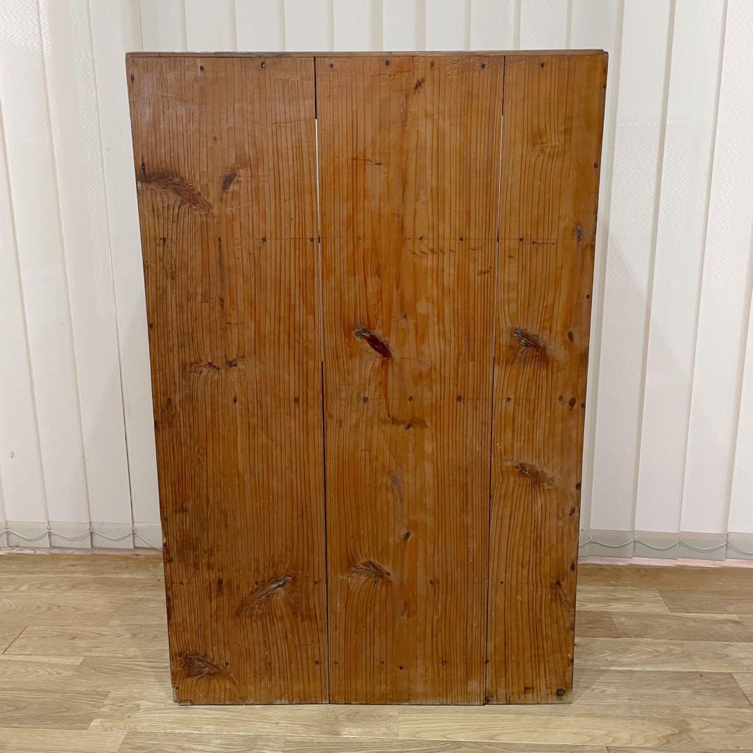 当時物　昭和レトロ　本棚　ガラス棚　ダイヤガラス　木製　アンティーク　無垢