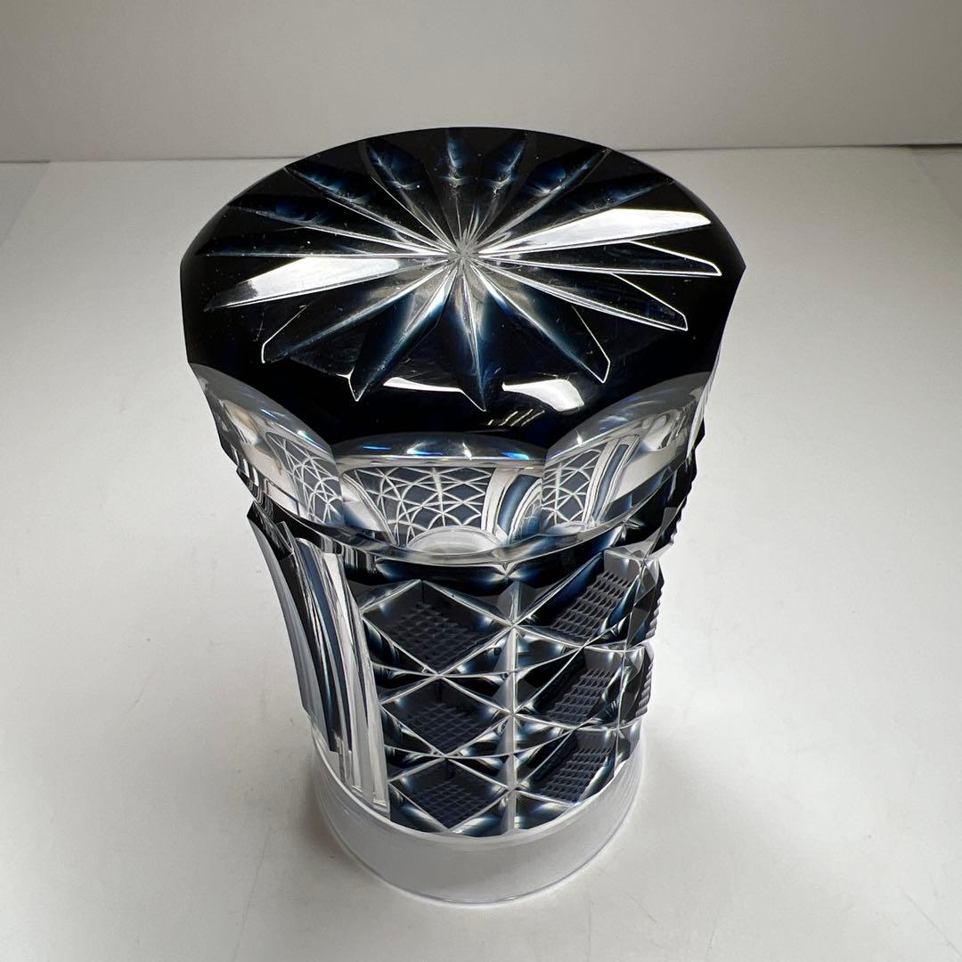 薩摩切子 島津磯斉 色被せ切子ガラス タンブラー 共箱 東Y7-1205☆2F