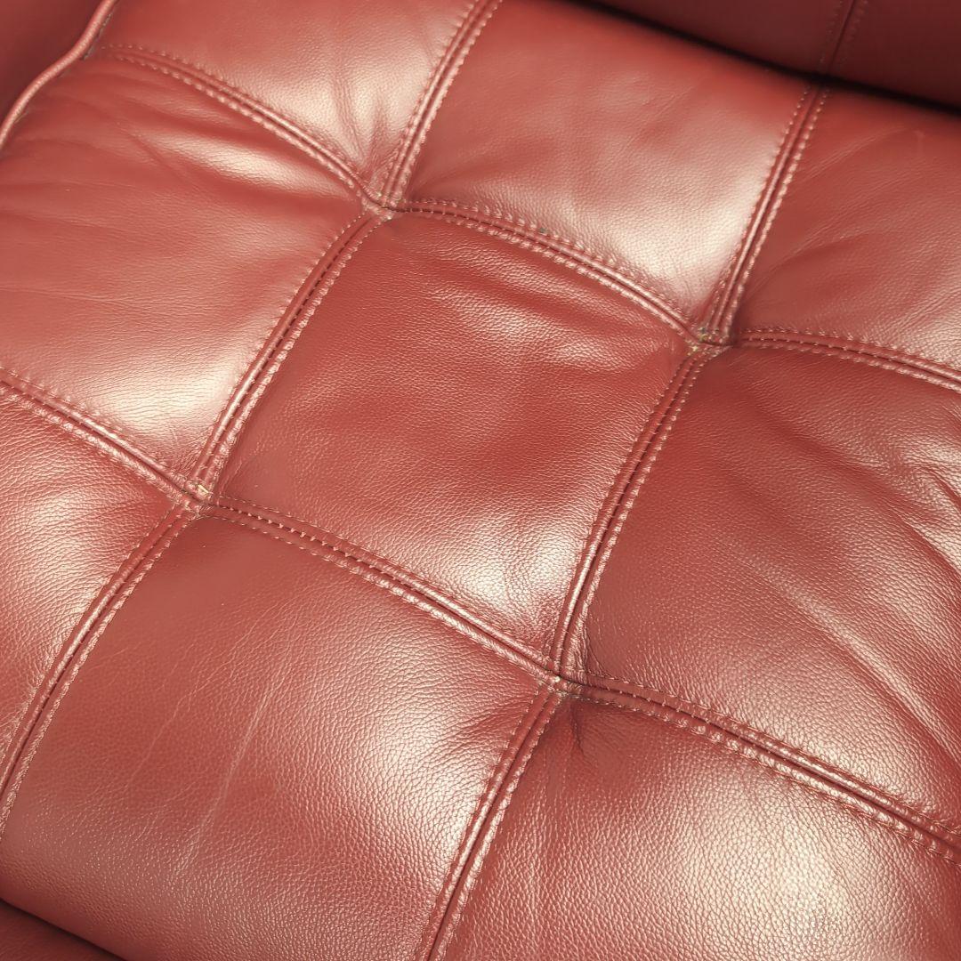 赤 リクライニングチェア オットマン付き