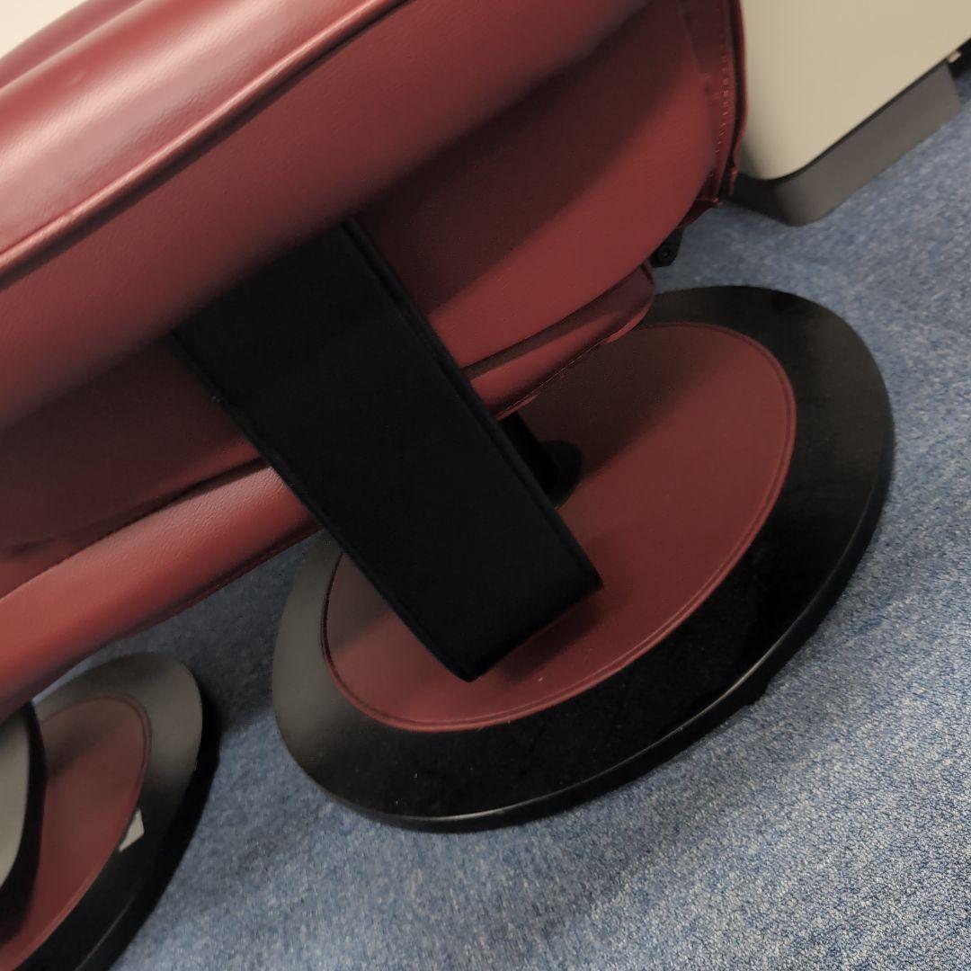 赤 リクライニングチェア オットマン付き