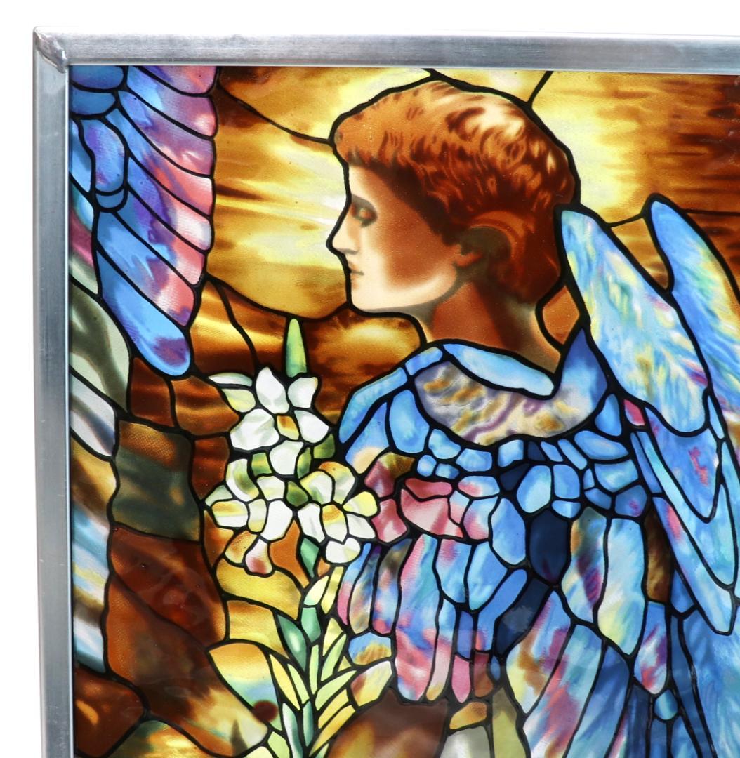 ルイス・C・ティファニー 大型 ヴィンテージステンドグラス 光の復活の天使 教会
