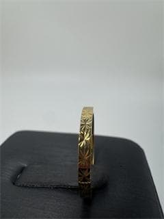 《日本製18金》K18ゴールド ブラック 花模様 リング1.08g 9号即日発送