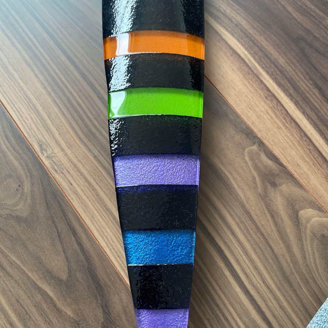 【新品】 ハンガリー製　ガラス製　時計　ボーダー　carneol 沖縄　掛時計