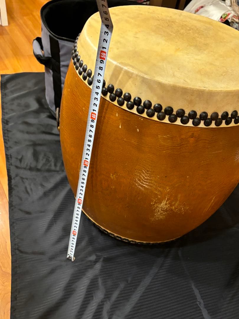価格30万円程○堀田新五郎 和太鼓 長胴太鼓 打面