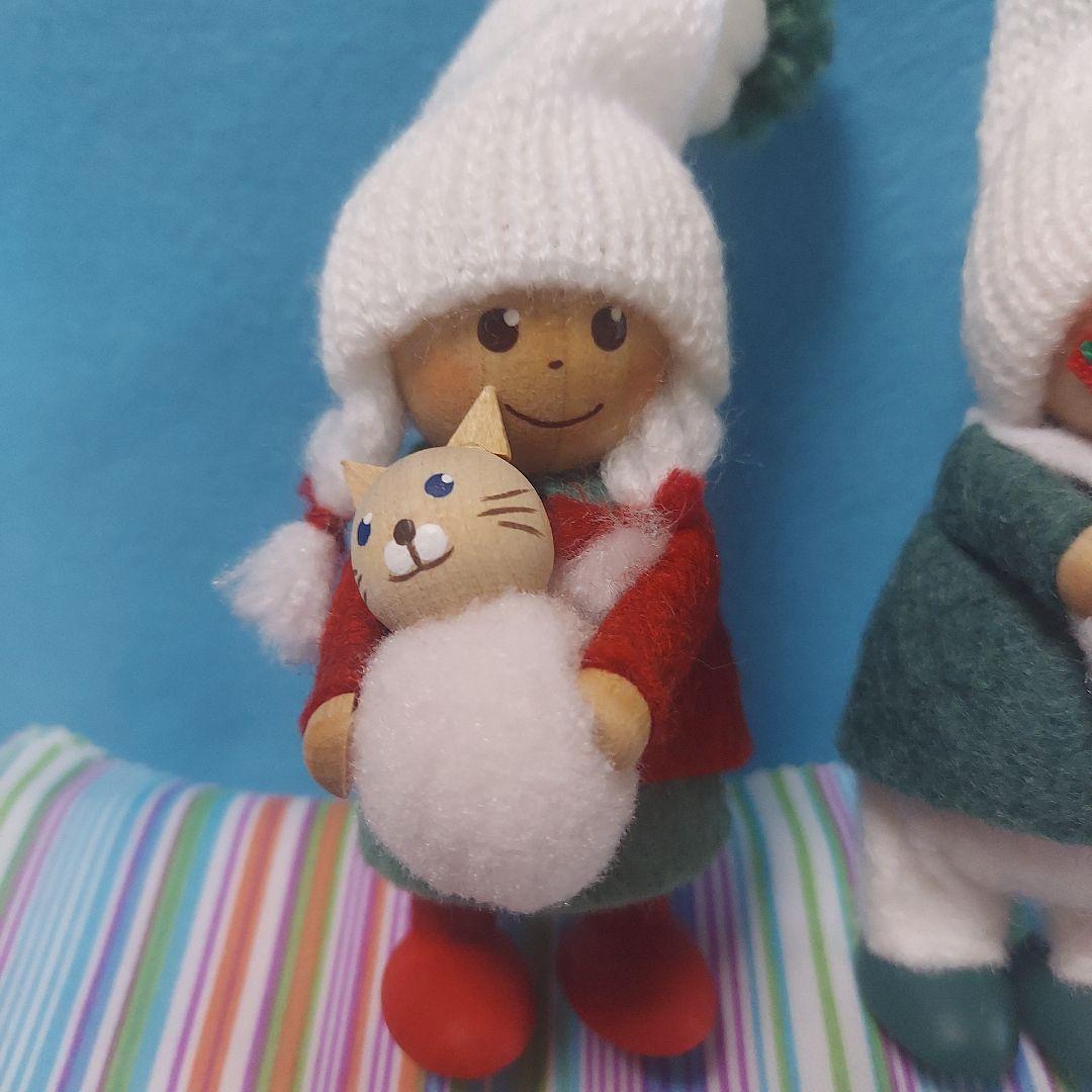 ★ノルディカニッセ　ネコを持った 女の子& 雪だるまを持った 男の子★
