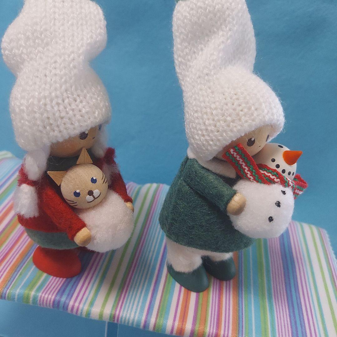 ★ノルディカニッセ　ネコを持った 女の子& 雪だるまを持った 男の子★