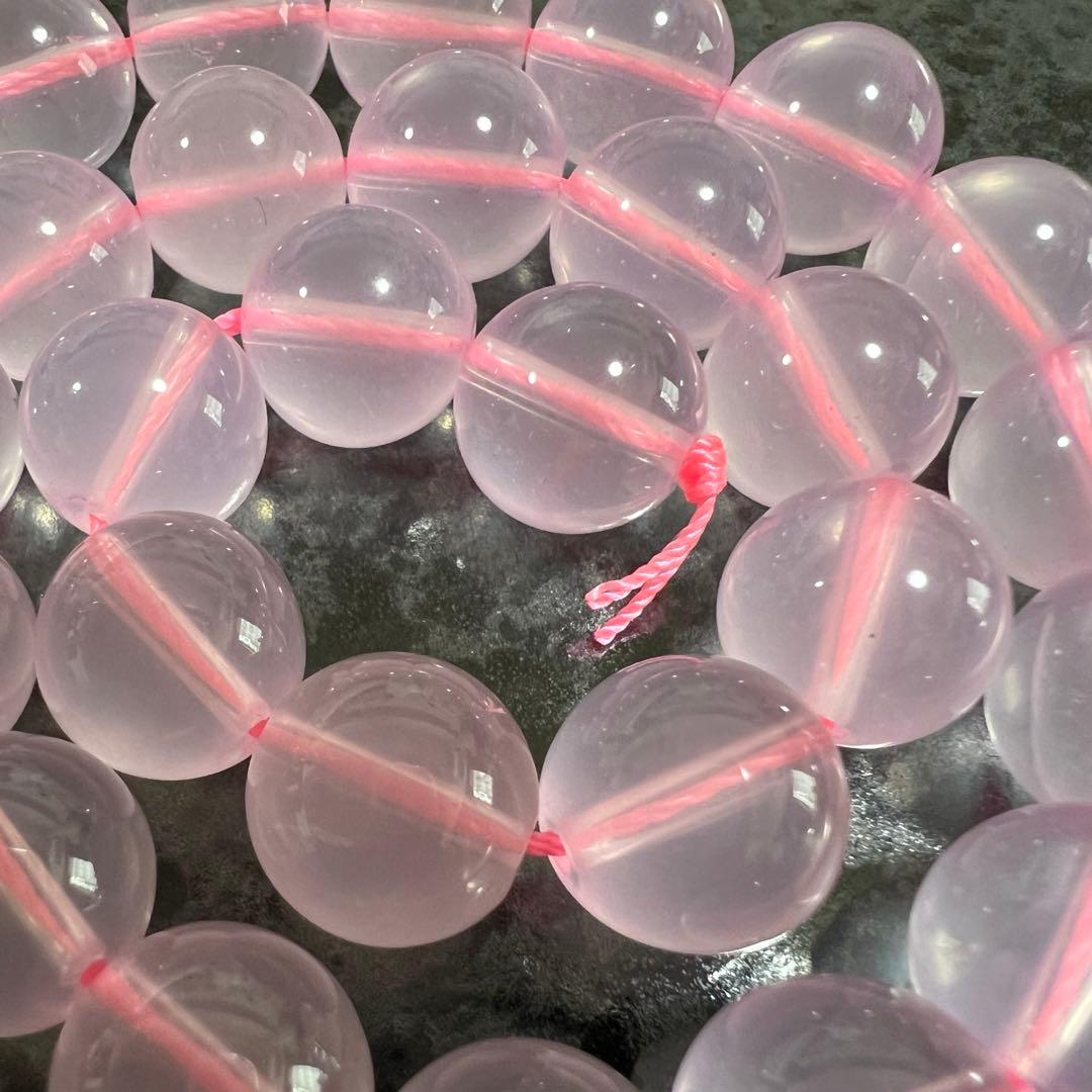 「C0603」高品質　アイスローズクォーツ 12mm 1連