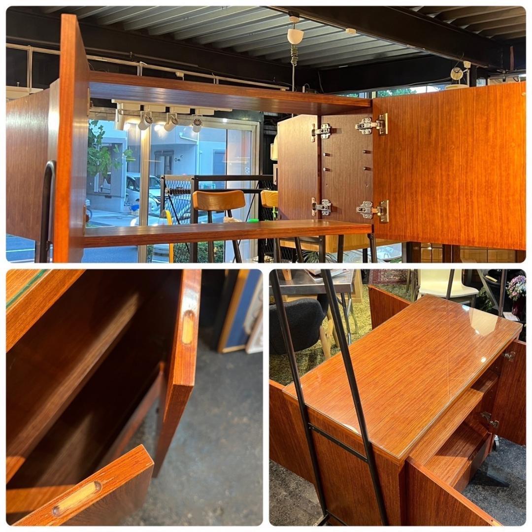 希少！イタリアン ヴィンテージ ローズウッド材 バーカート キッチンボード 収納